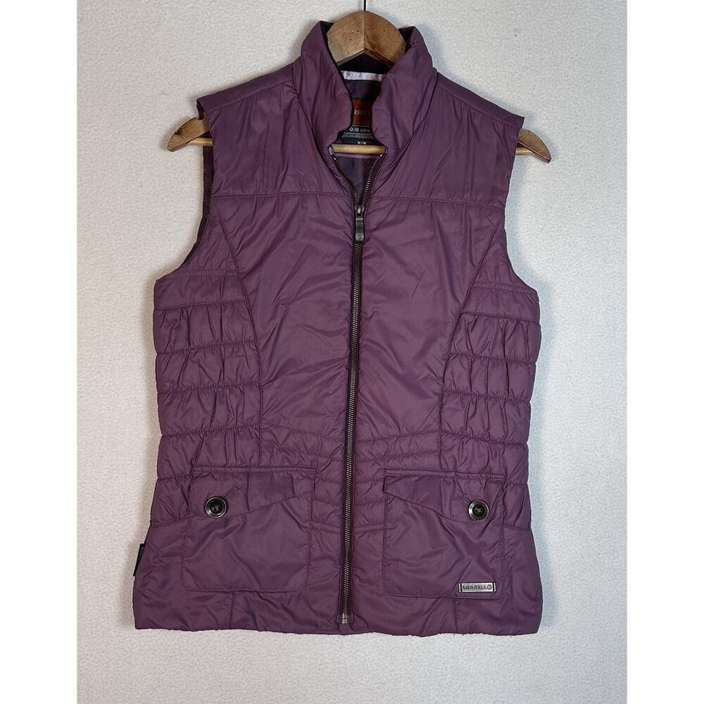 Merrell Vest Womens Medium Purple Opti-Warm Quilted Insulated Full Zip Pockets